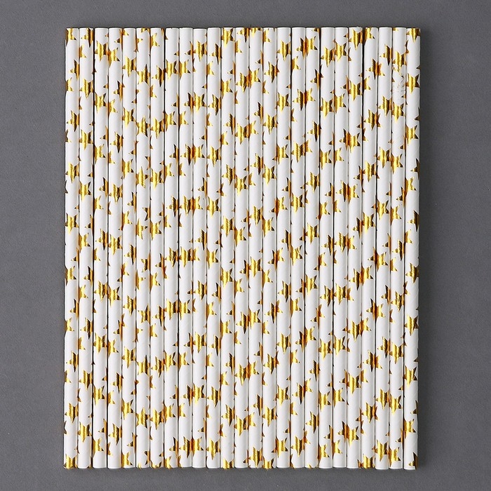 Трубочки для коктейля «Золотые звёзды», набор 25 шт. Трубочки для коктейля «Золотые звёзды», набор 25 шт.