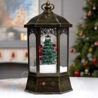 Светодиодная фигура &laquo;Фонарь с Дедом Морозом&raquo; 20 &times; 27 &times; 20 см, пластик, батарейки ААх3 (не в комплекте), USB, свечение белое