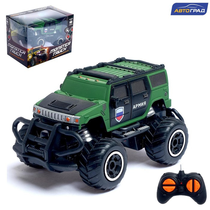 Джип &laquo;Армия&raquo;, радиоуправляемый, световые эффекты, работает от батареек, цвет зелёный