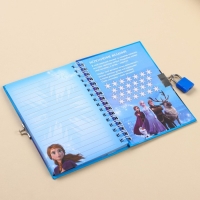 Записная книжка на замочке А6, "Мои мечты", 50 листов, Холодное сердце Записная книжка на замочке А6, "Мои мечты", 50 листов, Холодное сердце