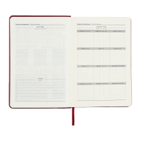 Ежедневник недатированный А5, 160 листов ESCALADA, твердая обложка из искусственной кожи, перфорация, блинтовое тиснение, ляссе, кремовый блок 70г/м2, красный