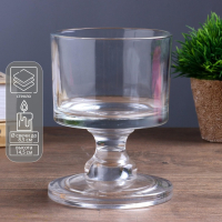 Подсвечник стекло на 1 свечу "Широкий низкий бокал" прозрачный 14,5х11х11 см Подсвечник стекло на 1 свечу "Широкий низкий бокал" прозрачный 14,5х11х11 см