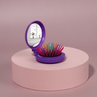 Расчёска массажная, складная, с зеркалом, d = 6 см, цвет МИКС Расчёска массажная, складная, с зеркалом, d = 6 см, цвет МИКС