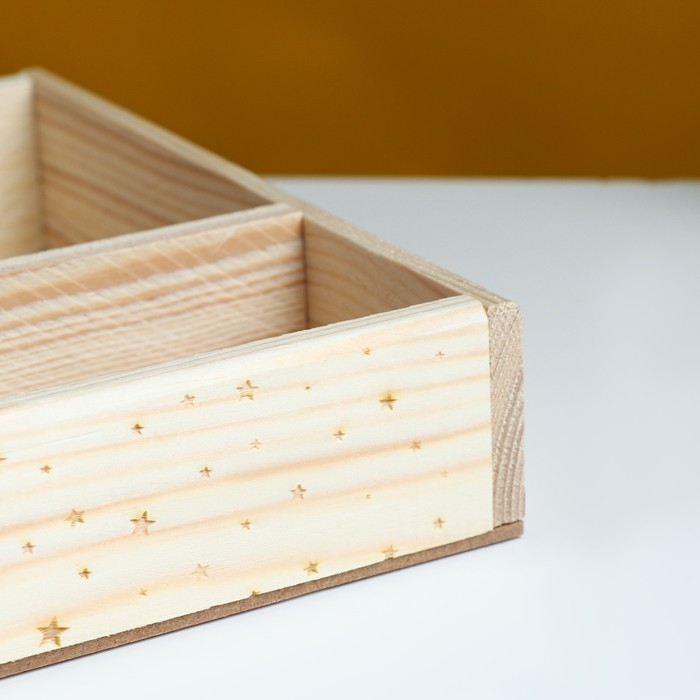 Кашпо деревянное, 27.5&times;20&times;4.5 см "Be happy", 2 отдела, гравировка