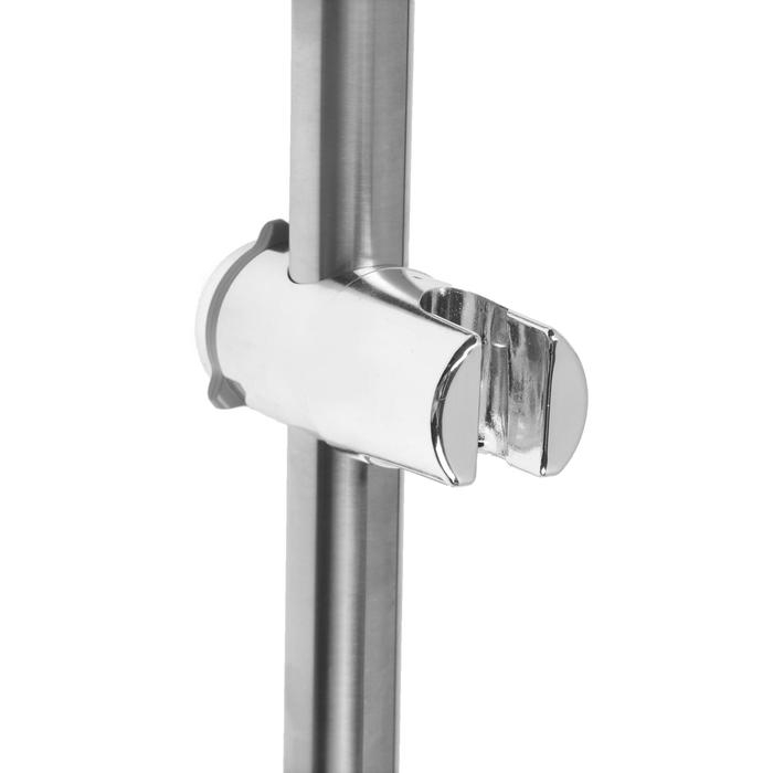 Душевая стойка ZEIN S02, с пластиковой прозрачной мыльницей и крепежом, сатин Душевая стойка ZEIN S02, с пластиковой прозрачной мыльницей и крепежом, сатин