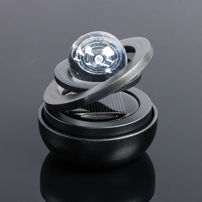 Аксессуар на панель с ароматизатором, гравитационные кольца, вращается от солнца, планета, черный Аксессуар на панель с ароматизатором, гравитационные кольца, вращается от солнца, планета, черный