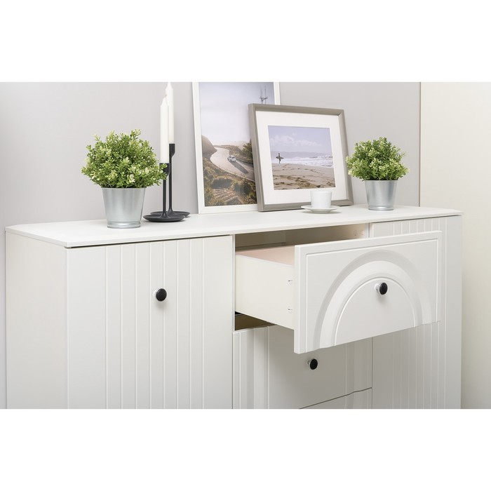 Комод Валенсия 13.309, 1332х384х875, Белый шагрень МДФ Комод Валенсия 13.309, 1332х384х875, Белый шагрень МДФ