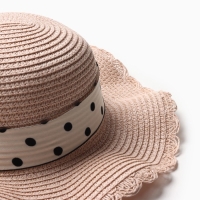 Шляпа для девочки "Леди" MINAKU, р-р 52, цв.розовый Шляпа для девочки "Леди" MINAKU, р-р 52, цв.розовый