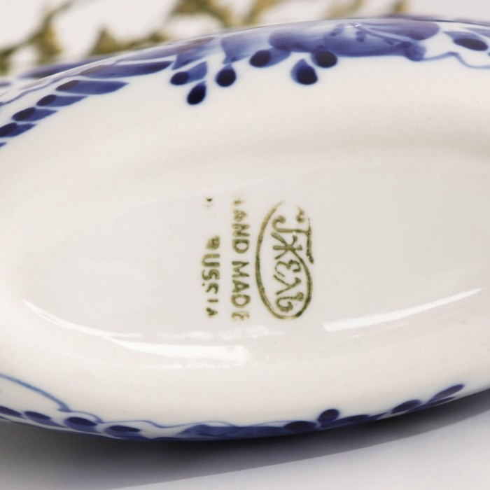 Салфетница &laquo;Ракушка&raquo;, ажурная,  гжель