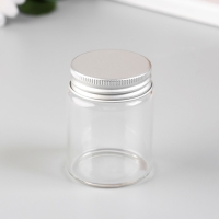 Декор для творчества стекло "Баночка с крышкой" серебро набор 6 шт 4,7х4,7х6 см Декор для творчества стекло "Баночка с крышкой" серебро набор 6 шт 4,7х4,7х6 см