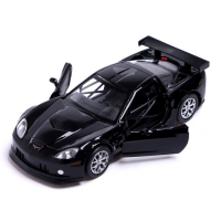 Машина металлическая CHEVROLET CORVETTE C6-R, 1:32, открываются двери, инерция, цвет чёрный Машина металлическая CHEVROLET CORVETTE C6-R, 1:32, открываются двери, инерция, цвет чёрный