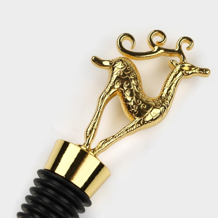 Пробка для бутылки Magistro Deer, 12,5 см, цвет золотой Пробка для бутылки Magistro Deer, 12,5 см, цвет золотой