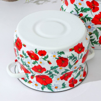 Набор кастрюль &laquo;Маки сибирские&raquo;, 2 предмета: 4 л, 5.5 л, эмалированные крышки, индукция