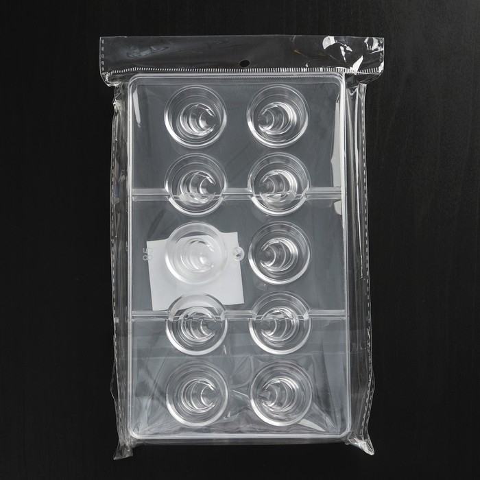 Форма для конфет и шоколада &laquo;Конфи&raquo;, 20&times;12&times;2,5 см, 10 ячеек 3&times;1,5 см, цвет прозрачный