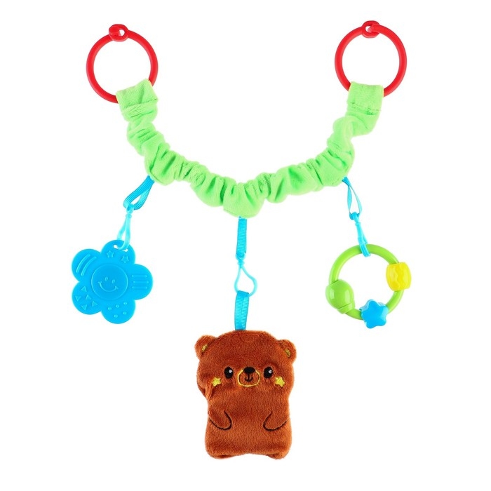 Растяжка - погремушка мягкая на кроватку/коляску &laquo;Мишка&raquo;, Крошка Я