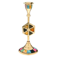 Подсвечник "Калейдоскоп" латунь, перламутр 7х7х18 см Подсвечник "Калейдоскоп" латунь, перламутр 7х7х18 см