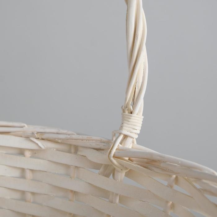 Корзина плетеная, ива, 30х21х12х25 см, белый