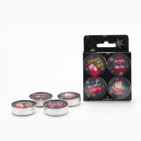 Новогодние свечи чайные &laquo;Новый год: Верь в волшебство&raquo;, без аромата, набор 4 шт, диам. 3,7 см