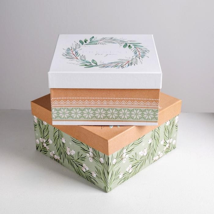 Набор подарочных коробок 5 в 1 «Зимний», 14 х 14 х 8 - 22 х 22 х 12 см, Новый год Набор подарочных коробок 5 в 1 «Зимний», 14 х 14 х 8 - 22 х 22 х 12 см, Новый год