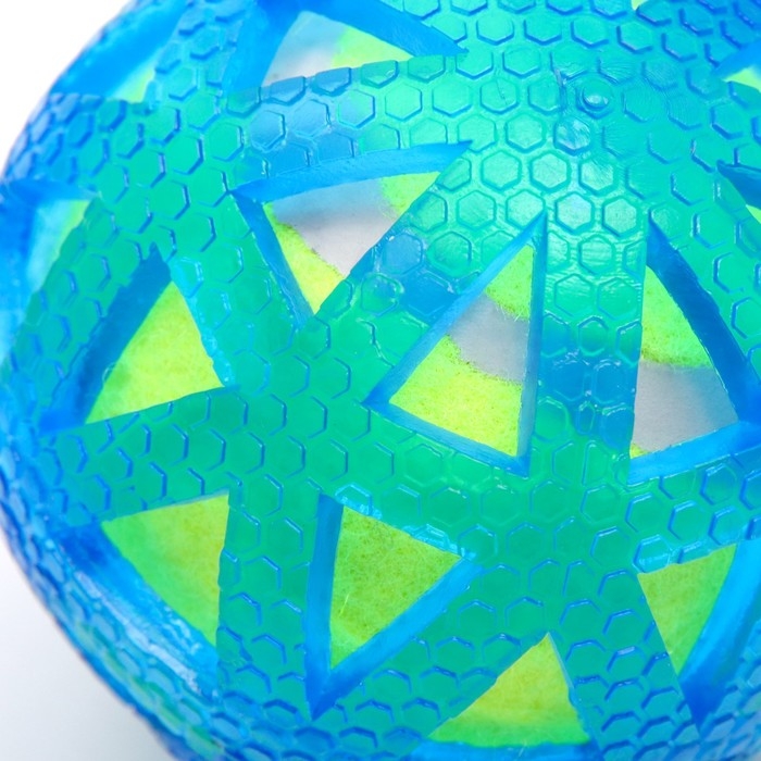 Мяч для собак Мяч для собак "Двойное удовольствие Паутина", TPR+войлочный мяч, 7,6 см