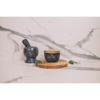 Банка для сыпучих продуктов Magistro Marte, мрамор, 150 мл, d=10 см, цвет чёрный