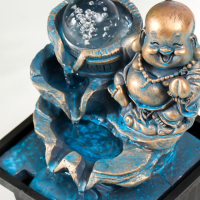 Фонтан "Счастливый хотей с персиком" зелено-бронзовый 19,5х13,5х10 см