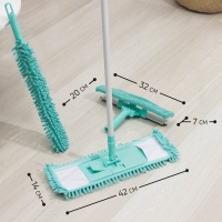 Комплект для уборки Raccoon &laquo;Универсальный&raquo;, 4 предмета: окномойка, швабра, щётка для пыли и черенок