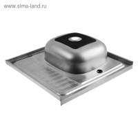 Мойка кухонная MIXLINE 527969, накладная, толщина 0.4 мм, 60х60х16 см, правая, выпуск 1 1/2" Мойка кухонная MIXLINE 527969, накладная, толщина 0.4 мм, 60х60х16 см, правая, выпуск 1 1/2"