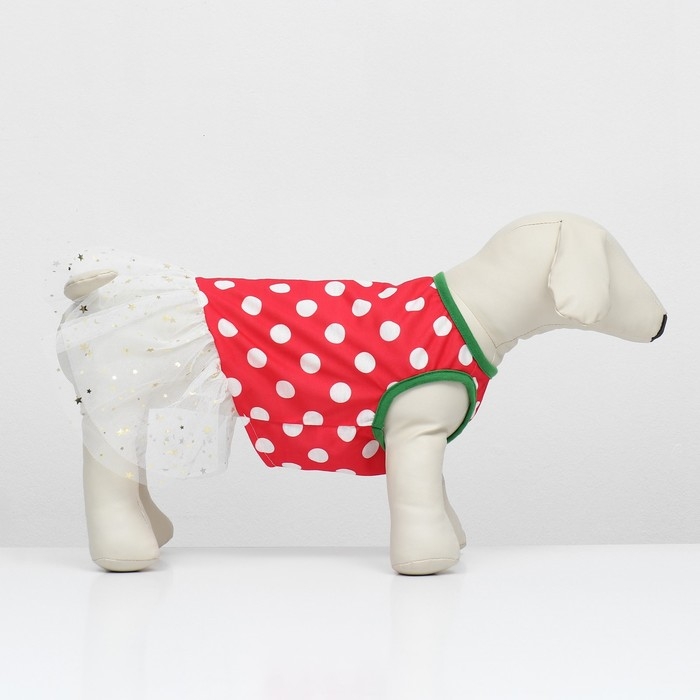 Костюм для животных Костюм для животных "Фея", размер L (ДС 35, ОГ 50, ОШ 31 см), красно-белый