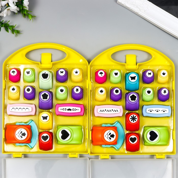 Набор фигурных дыроколов в сундуке 16 шт МИКС Набор фигурных дыроколов в сундуке 16 шт МИКС