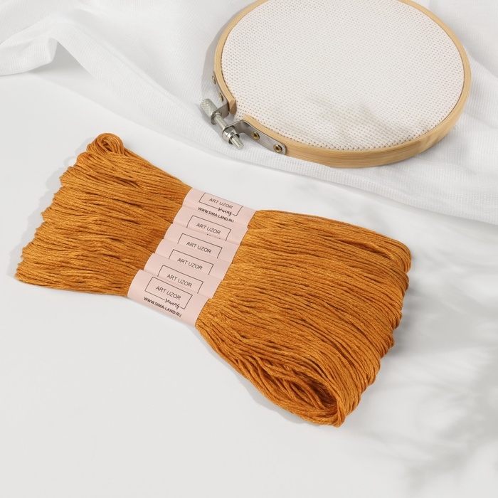 Набор ниток мулине №976, 8 &plusmn; 1 м, 6 шт, цвет золотисто-коричневый