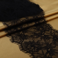 Кружево реснички, 210 мм &times; 3 &plusmn; 0,5 м, цвет чёрный