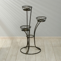 Подставка для цветов, напольная, на 3 горшка, d = 14 см, бронзовая, «Пирамида 3» Подставка для цветов, напольная, на 3 горшка, d = 14 см, бронзовая, «Пирамида 3»