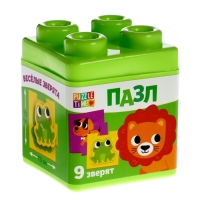 Пазлы в пластиковой упаковке &laquo;Весёлые зверята&raquo;, 18 деталей