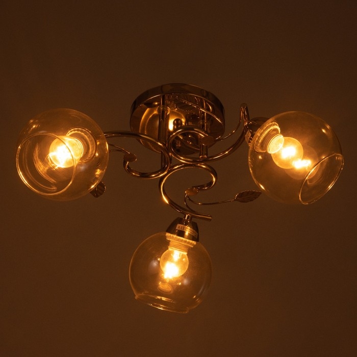 Люстра "Алеста" 3х60Вт Е27 Золото 52х52х23см