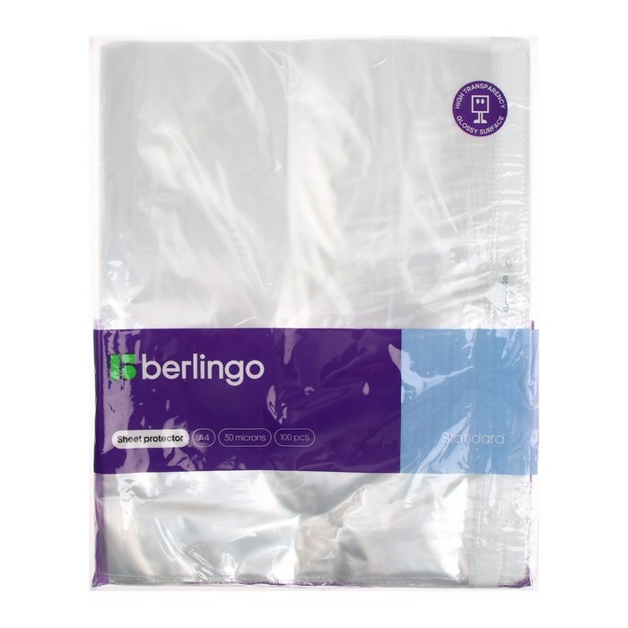 Файл-вкладыш А4, 30 мкм, Berlingo, глянцевый, вертикальный, 100 штук Файл-вкладыш А4, 30 мкм, Berlingo, глянцевый, вертикальный, 100 штук