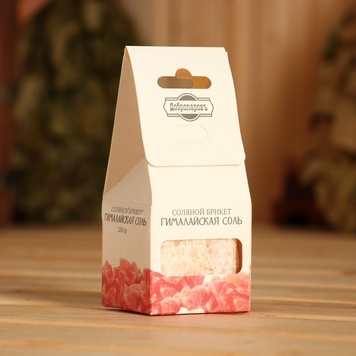 Соляной брикет куб Соляной брикет куб "Гималайская соль" 200 г Добропаровъ