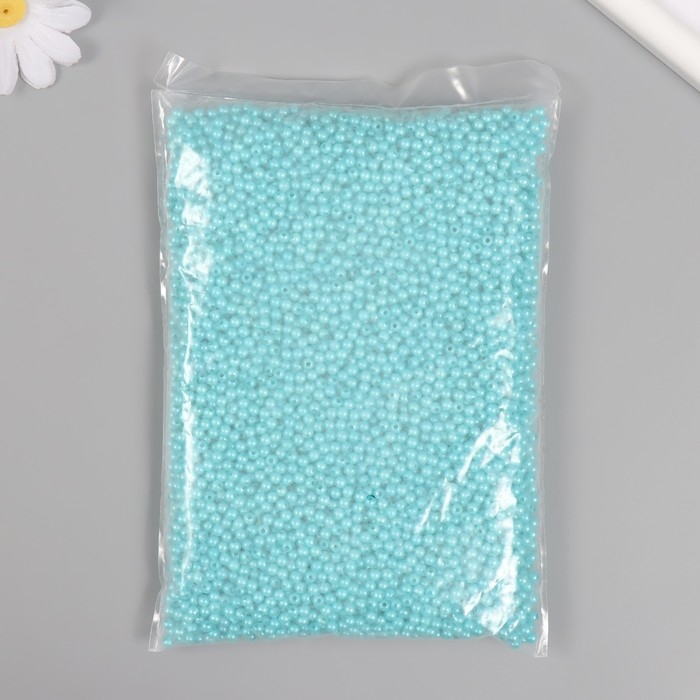 Набор бусин "Жемчуг" d 4 мм, 250 гр, голубая бирюза