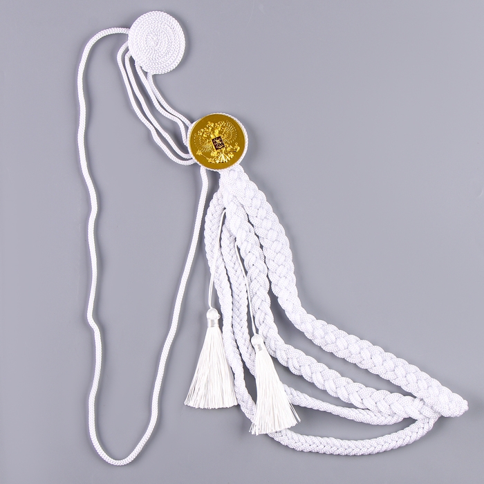 Карнавальный набор «На парад победы»: аксельбант и значок, белый Карнавальный набор «На парад победы»: аксельбант и значок, белый