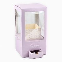 Коробка подарочная для цветов с вазой из МГК складная, упаковка, &laquo;Спасибо, что ты есть&raquo;, 16 х 23 х 16 см