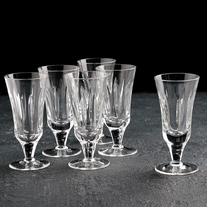 Набор рюмок хрустальных &laquo;Вертикальные грани&raquo;, 25 мл, 6 шт