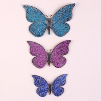 Набор для украшения &laquo;Бабочки&raquo;, серебряный слой, 12 штук, цвета МИКС