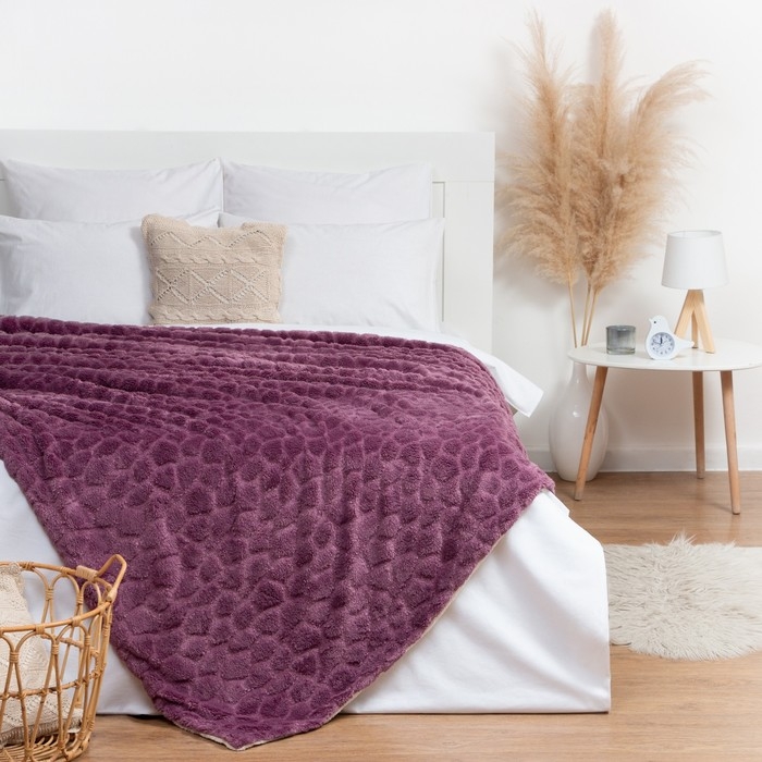 Плед Этель &laquo;Мозайка&raquo; 180х200 см, цвет фиолетовый