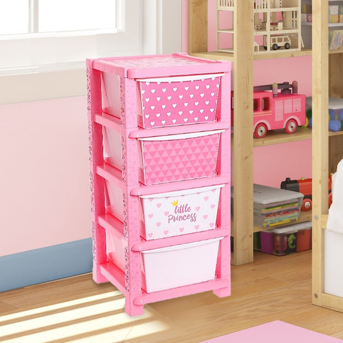 Комод детский &laquo;Принцесса&raquo;, 4 секции
