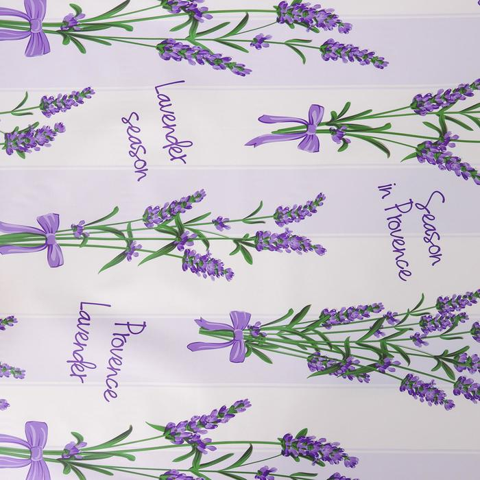 Клеёнка на стол Доляна &laquo;Лаванда&raquo;, на тканевой основе, рулон 20 метров, ширина 137 см, общая толщина 0,22 мм