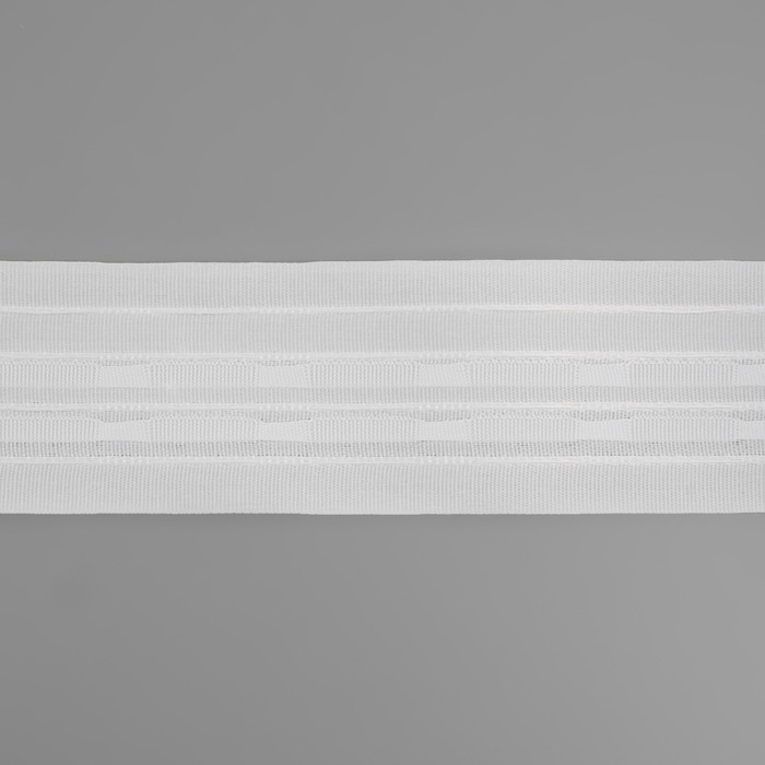 Шторная лента фиксированная сборка, матовая, 6 см, 50 &plusmn; 1 м, цвет белый