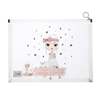 Папка-конверт на молнии формат А4, 180 мкр, прозрачная с рисунком "Девочки", МИКС Папка-конверт на молнии формат А4, 180 мкр, прозрачная с рисунком "Девочки", МИКС