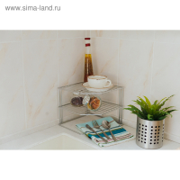 Подставка для посуды, 2 яруса, 25&times;25&times;20 см, цвет хром