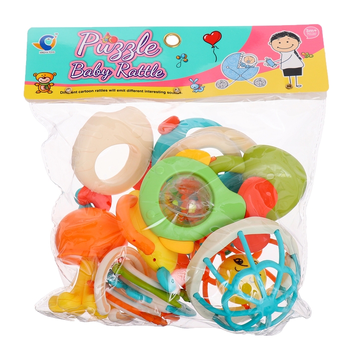 Набор погремушек с прорезывателями для зубов, 13 предметов