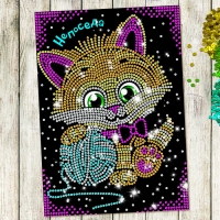 Аппликация пайетками для детей с клеевым слоем &laquo;Котёнок&raquo;, 30 &times; 45 см, набор для творчества